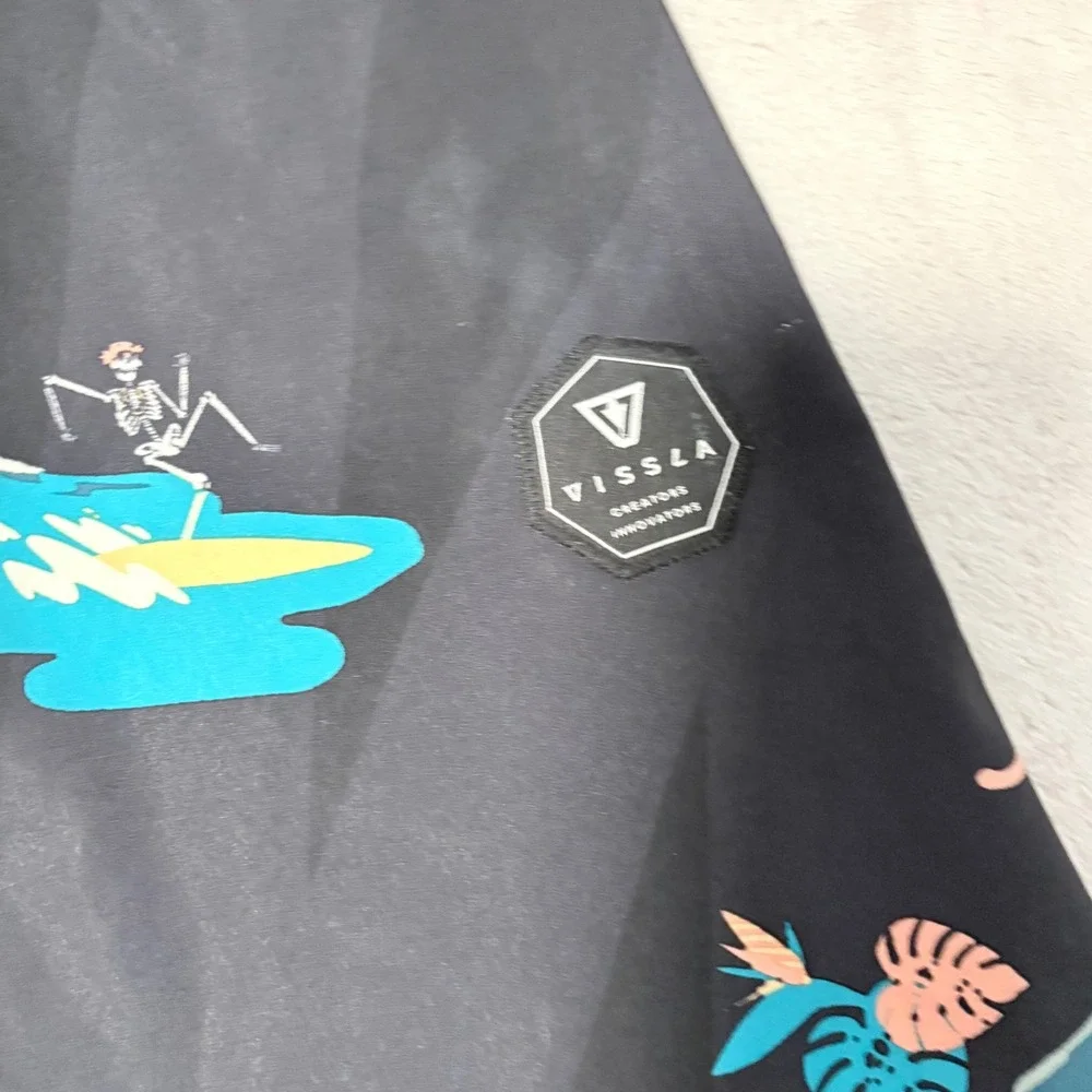 Boys Vissla Jack Soren Upcycle Board Shorts Charcoal Grey Size 8/24 Surf